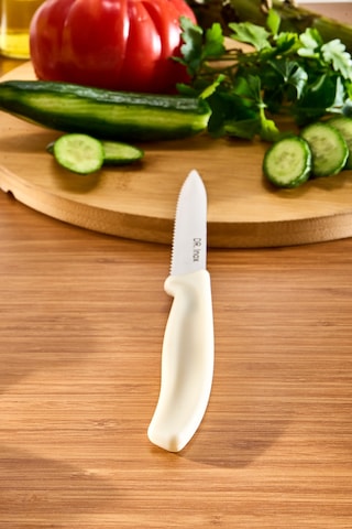 Dr. Inox Tırtıklı Sebze Bçağı Krem 21 Cm Krem