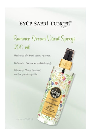 Eyüp Sabri Tuncer Body Splash Summer Dream Vücut Spreyi 250 Ml X 4 Adet