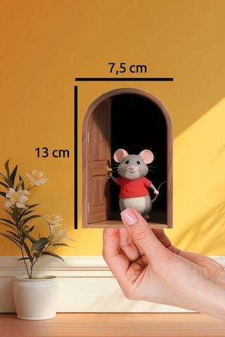 Sevimli Fare Stickerı 3 Boyutlu Görünüm 13x7,5 Cm Çok Renkli