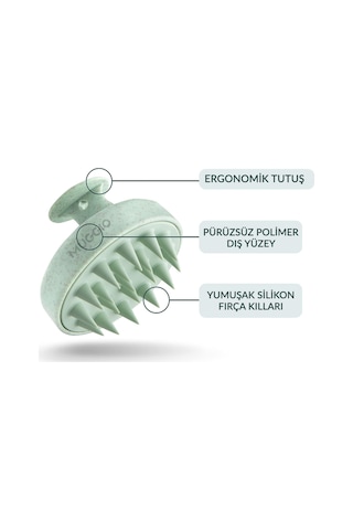 Muggio Yumuşak Silikon Saç Derisi Masaj Şampuan Duş Fırçası 3'lü