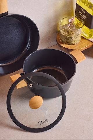 Danish Cook Black İndüksiyon Tabanlı 7 Parça Tencere Seti Siyah