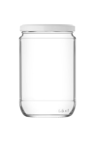 Lav Mercan Cam Kavanoz Tekli Orta Boy 660 ml Metal Kapaklı (Erzak Saklama/Turşu Kavanozu )
