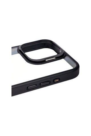 Apple Uyumlu iPhone 15 Pro Max Kılıf Kamera Lens Korumalı Standlı Zore Klon Lensli Kapak