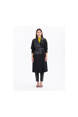 Scl Kemer Detaylı Siyah Kadın Trençkot 2321901006 001