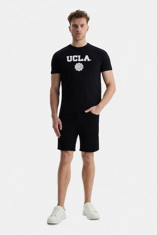 Ucla Gayley Siyah Bisiklet Yaka Baskılı Standard Fit Erkek Tshirt Siyah