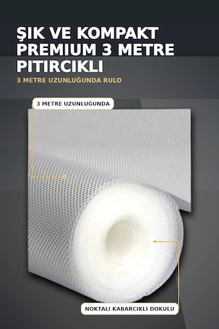 3 Metre Kalın Dokulu Şeffaf Raf Örtüsü, Kabarcıklı Tezgah Ve Dolap İçi Koruyucu Mat