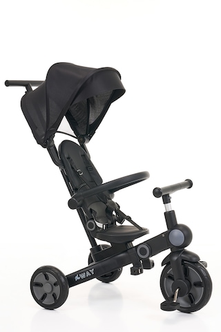 Flow 9in1 Smart Trike Çift Yönlü, Yatabilir, Katlanabilir, Denge Bisikleti Özellikli Bebek Ve Çocuk Bisikleti Siyah
