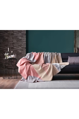 Doqu Scala Battaniye Çift Kişilik Pudra Diğer