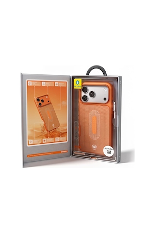 Blueo İphone 17 Pro Max Uyumlu Magsafe Özellikli Glacier Lightweight Aramid Fiber Case Turuncu