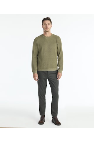 Yargıcı Regular Bisiklet Yaka Uzun Kol Sweatshirt 25kesw9006x 007 Haki
