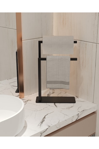 Havluluk Tezgah Üzeri Kağıt El Havluluğu Ev Banyo Düzenleyici Siyah
