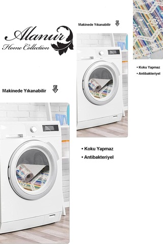 Dekoreko Kaymaz Taban Djt Banyo Halısı Trend Iskandinav F5014 Renkli