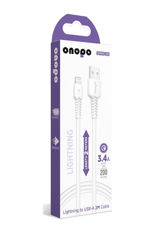 Lightning To Usb Kablo 3.4a Uyumlu Hızlı Şarj Ve Data Kablosu 2m