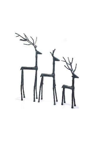 Metal 3'lü Geyik Seti Renkli