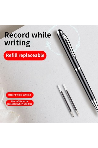 Singree 8gb Ses Kaydedici Kalem - 36 Saat Kayıt Süresi, 10m Mesafe, Usb Şarjlı, Yazma Özelliği, Wav/mp3 Desteği, Siyah/gümüş