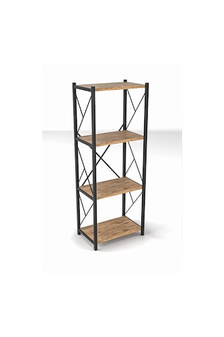 Morpanya Noraca Banyo Düzenleyici Banyo Dolabı Çok Amaçlı Dolap 4 Katlı Metal Mutfak Düzenleyici Ceviz