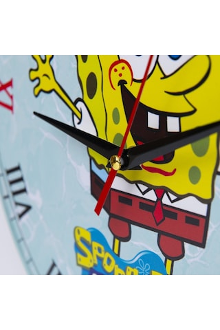 Deep Craft Dekoratif Ahşap Duvar Saati Salon,çocuk Odası Saati - Spongebob Sarı