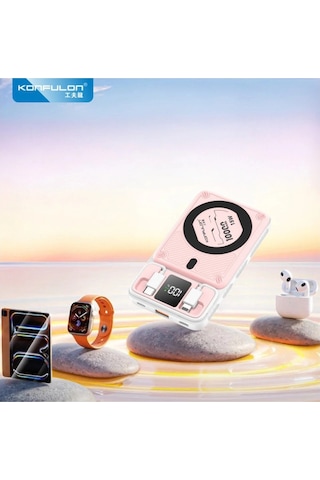 M25w 10.000 Mah 20w Pd Magsafe Powerbank - Pembe Düz Renkli