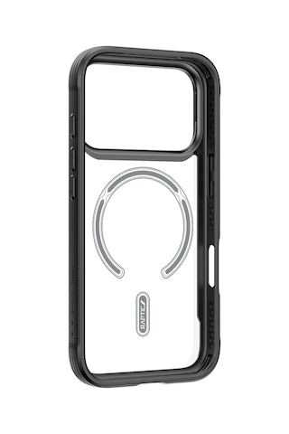 Apple Uyumlu iPhone 17 Pro Kılıf M-safe Şarjlı Airbagli Raptic Shield Serisi Şeffaf Arka Yüzey Kapak Siyah