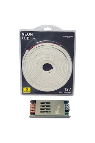 Powerr Led Aydınlatma 5 Metre 12 Volt 6x12 Mm Esnek Neon Led 3000k Günışığı 5a Slim Trafo Set Powerr Led Aydınlatma 5 Metre 12 Volt 6x12 Mm Esnek Neon Led 3000k Günışığı 5a Slim Trafo Set