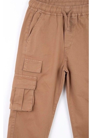Nk Kids Çocuk Kargo Cepli Beli Paçası Lastikli Kargo Pantolon-13834-camel Camel