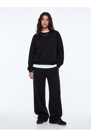 LTB Regular Fit Yazı Baskılı Bisiklet Yaka Siyah Sweatshırt