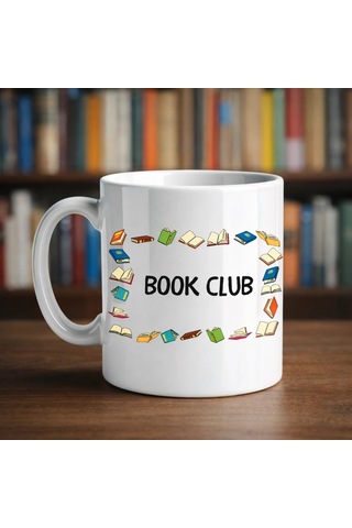 Book Club Yazılı Kupa Model 244 Kitap Temalı Renkli Baskılı Seramik Kahve Kupası Çok Renkli Book Club Yazılı Kupa Model 244 Kitap Temalı Renkli Baskılı Seramik Kahve Kupası Çok Renkli