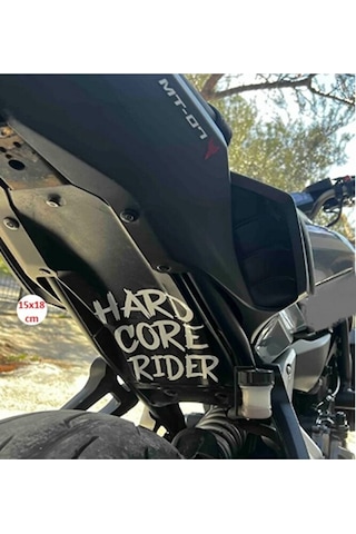Hard Core Rider Sticker Beyaz 1 Adet