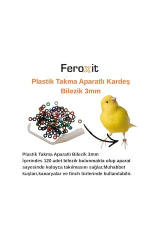 Aparatlı Kuş Bileziği 120 Adet Muhabbet Kuşu Kanarya Finch Kimlik Bileziği