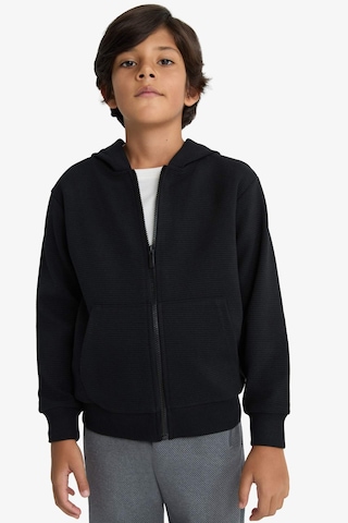 Defacto Erkek Çocuk Kapüşonlu Fermuarlı Sweatshirt T7468a625aubk81 Siyah
