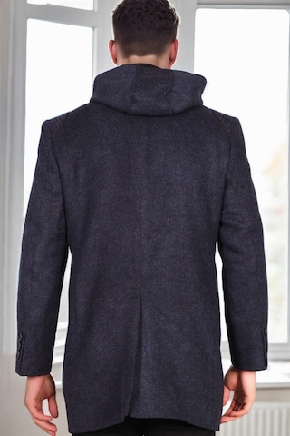 Plt9335 Dewberry Erkek Palto-diagonal Siyah-mavi Diagonal Siyah-mavi