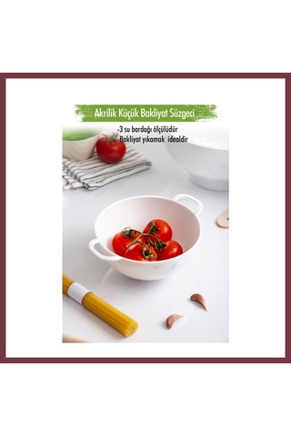 Storeşahin Akrilik Beyaz Mini Pirinç Süzgeçi & Bakliyat Süzgeçi 3 Su Bardağı Ölçülü Shn0720