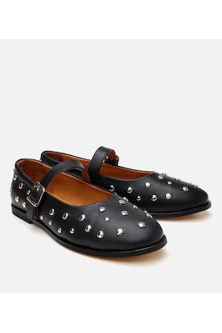 Hotiç Kadın Deri Siyah Taşlı Babet 01ayh304760a100 Siyah