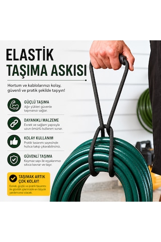 Microcase Çok Amaçlı Kablo Boru Hortum Sarmal Tutucu Askılık 2li Set Al5601 Siyah