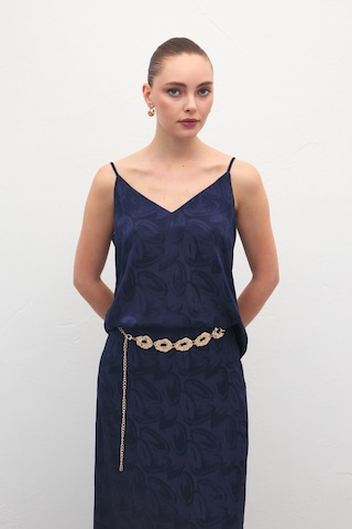 Sateen Lior Askılı Bluz - Lacivert-137124 Lacivert