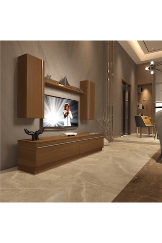Decoraktiv Eko 5db Mdf Std Tv Ünitesi Tv Sehpası Ceviz