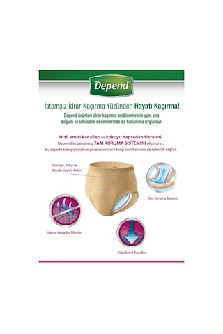 Depend Emici Külot Kadın Hasta Bezi Extra Büyük XL 3 x 9'lu