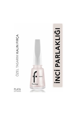 Flormar Pearly Yarı Transparan & Parlak Bitişli Sedefli Oje Pl476 Soft Whisper