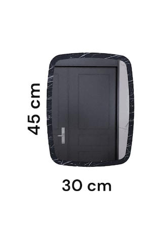 Usta Mekan Beyaz Mermer Desen Dekoratif Yuvarlak Kenar Büyük Antre Hol Koridor Duvar Salon Wc Ofis Aynası 45 Cm
