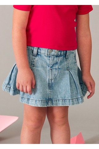 Kız Çocuk Pileli Denim Etek Mavi 3905 Mavi