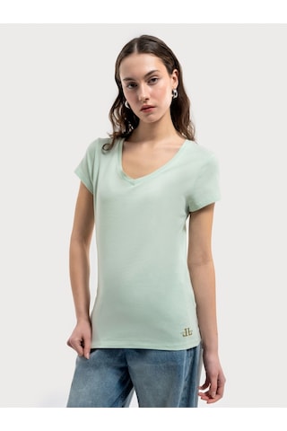 Regular Fit Kadın Tshirt K.kol Yeşil