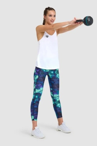 Arena Yeşil Desenli Destekleyici Yüksek Bel Kadın Tayt 005720660 Yeşil Desenli