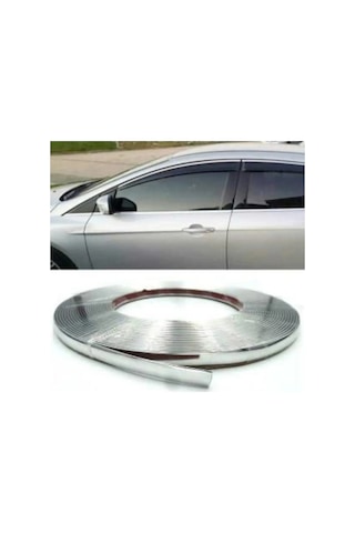 Araç Dekoratif Krom Çıta 9 Mm 10 Metre Nikelaj Çıta Yapışkanlı .