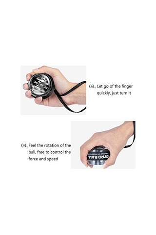Autostart Çantalı Multilight Powerball Bilek Egzersiz Topu Siyah