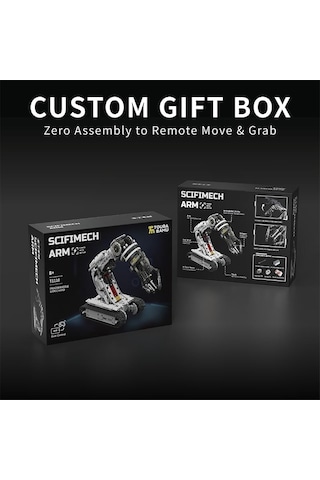 Arm Robot Kol Yapı Kiti 1468 Parça Uzaktan Kumandalı 4 Motorlu Paletli Stem Eğitim Seti