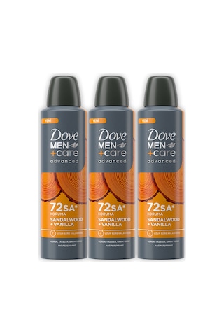 Dove Men +care Advanced Erkek Deodorant 72 Saat Koruma Sandalwood Vanilla 150 Ml X3