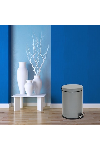 Foreca Pedallı Çöp Kovası Gri 5 Lt Gri