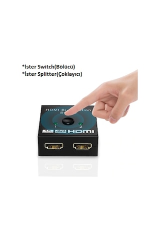 2 Port Çift Yönlü Hdmi Çoklayıcı Bölücü Splitter Switch Çoğaltıcı