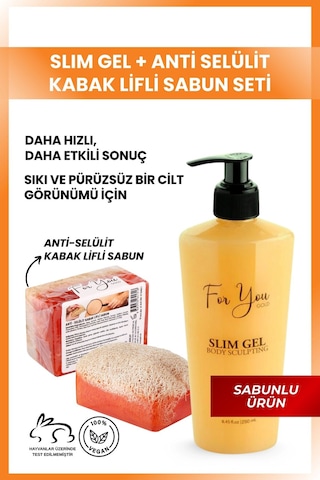 Slim Jel Inceltici - Sıkılaştırıcı - Çatlak Karşıtı Ve Selülit Kremi & Kabak Lifli Sabun