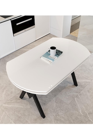 Avenza Living 70 120 Sabit Gofret Yemek Masası Beyaz